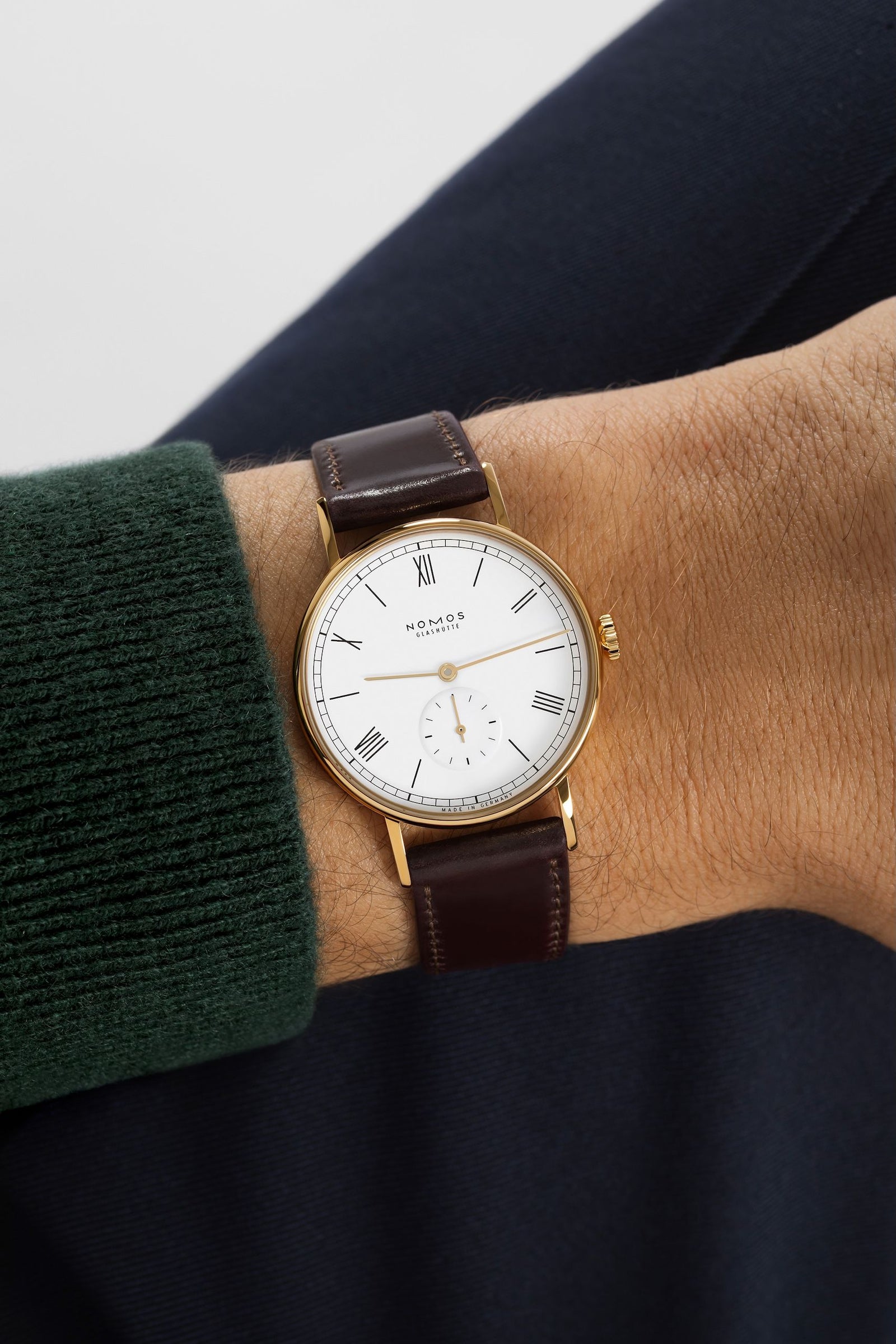 NOMOS - Ludwig Gold enamel white Doré 35mm Ref: 216