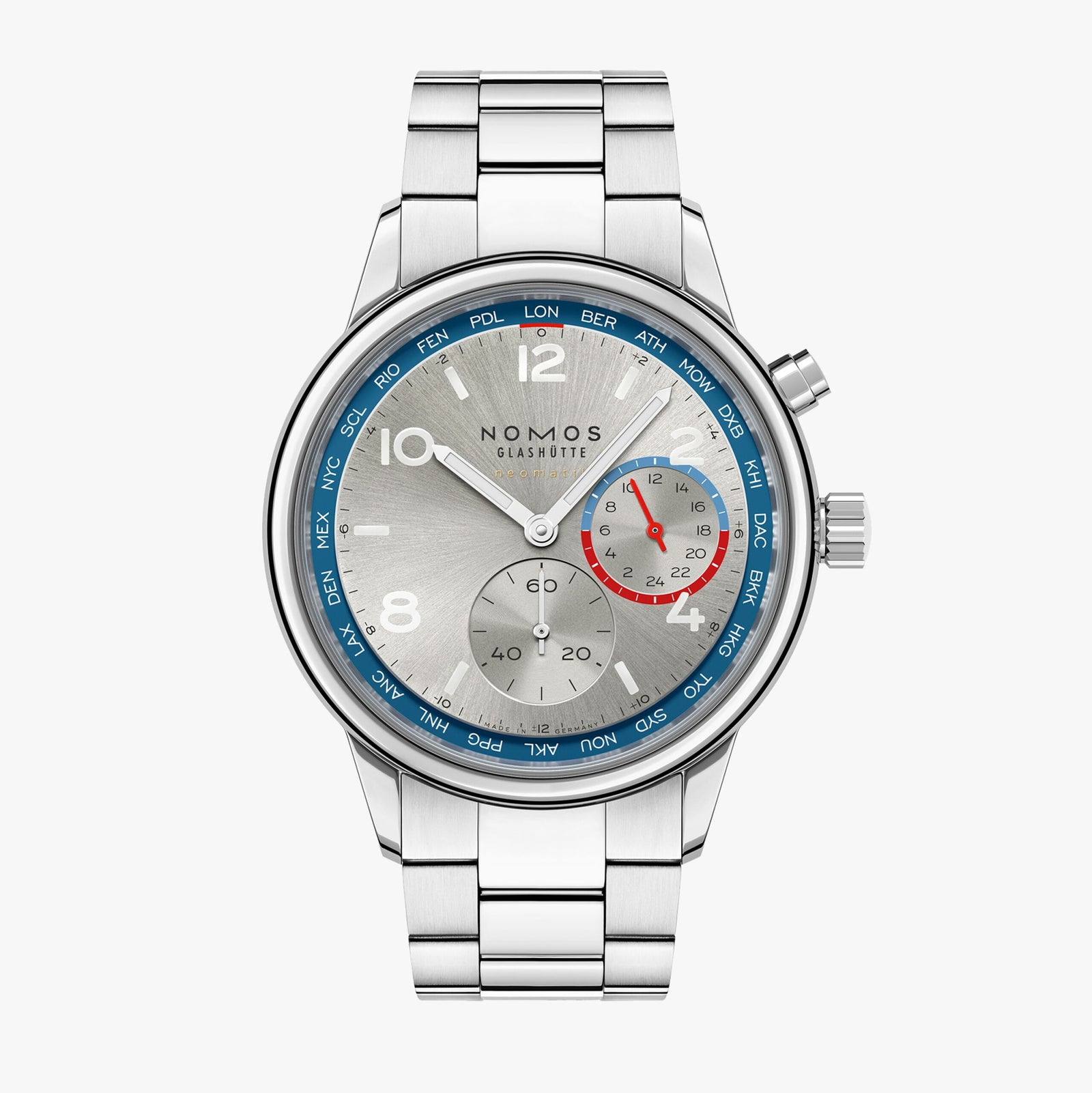 NEW! NOMOS - Club Sport Worldtimer Silver Ref: 791