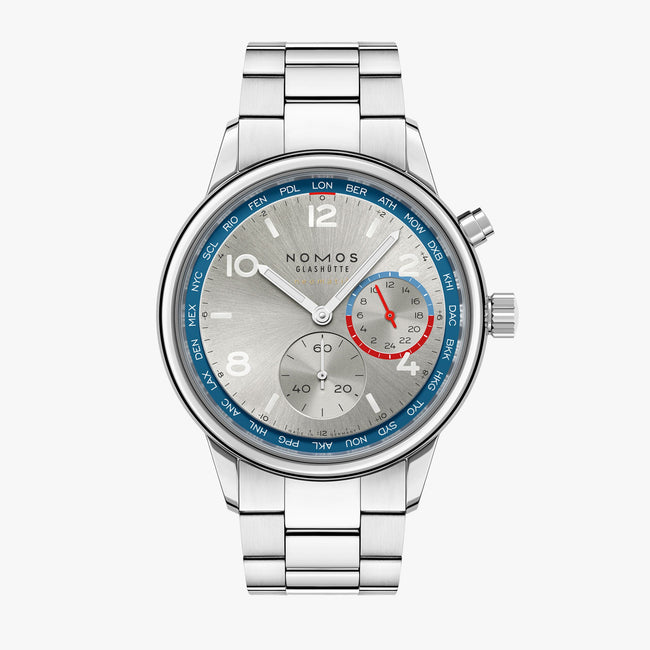 NEW! NOMOS - Club Sport Worldtimer Silver Ref: 791