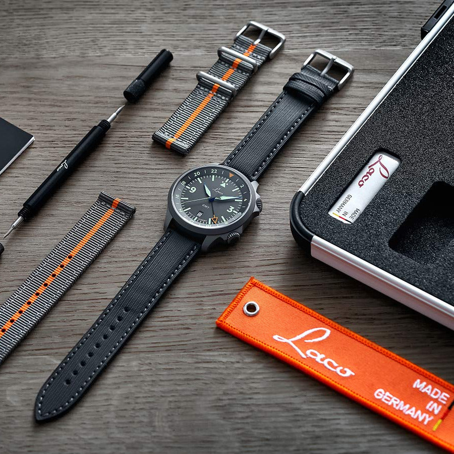 Laco - Frankfurt GMT 43 mm Schwarz Automatic