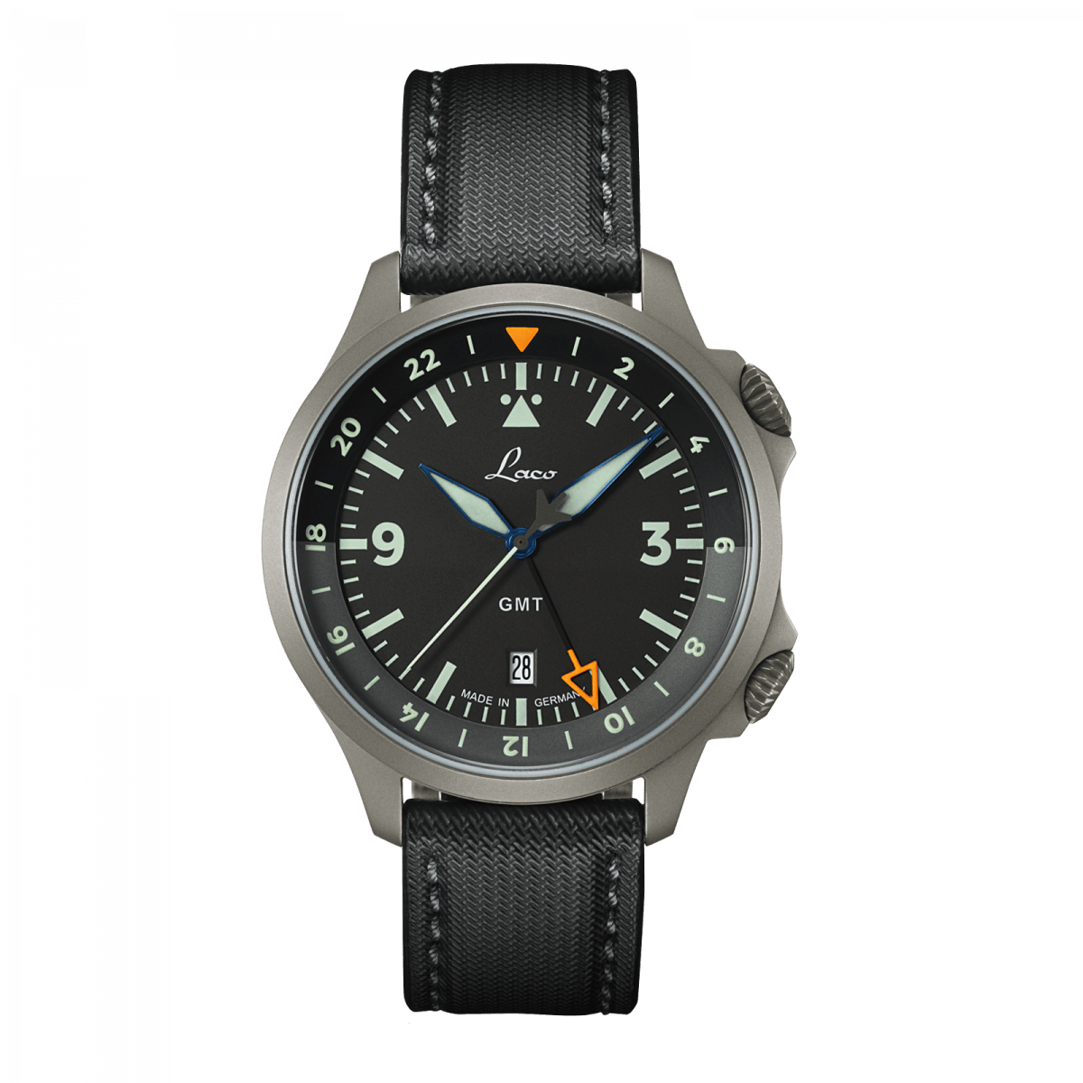 Laco - Frankfurt GMT 43 mm Schwarz Automatic
